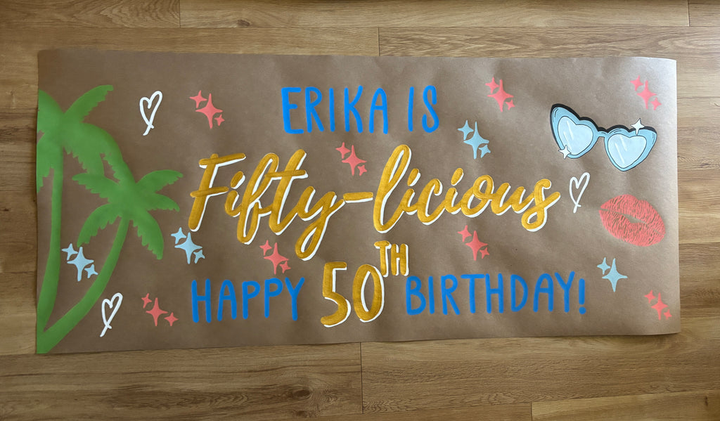 Custom hand painted banner